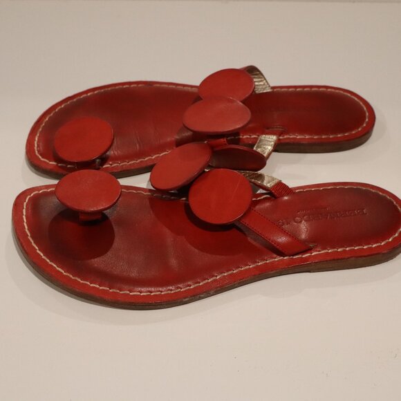 Bernardo 1946 Red Flip Flops Made in Italy - Size 8 - Picture 3 of 9